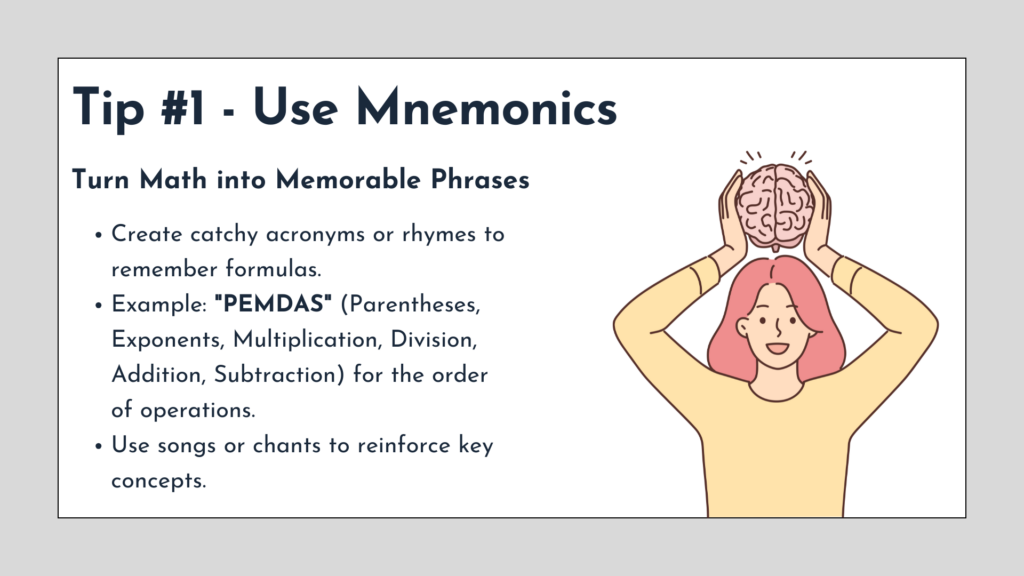 improve memory skills in math