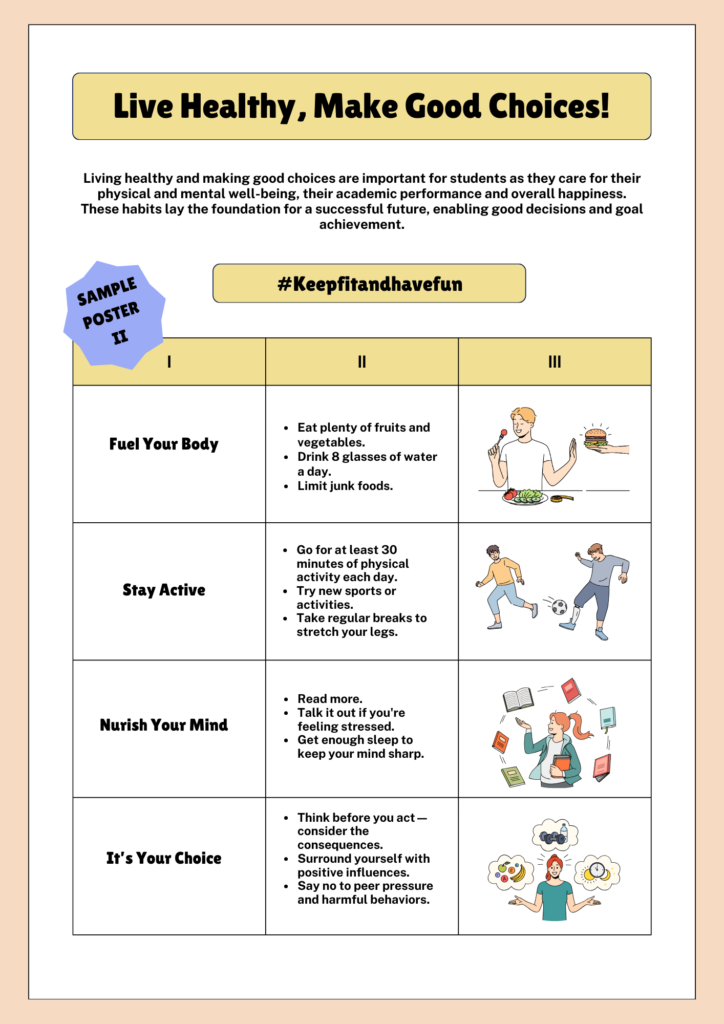 healthy living worksheet on canva