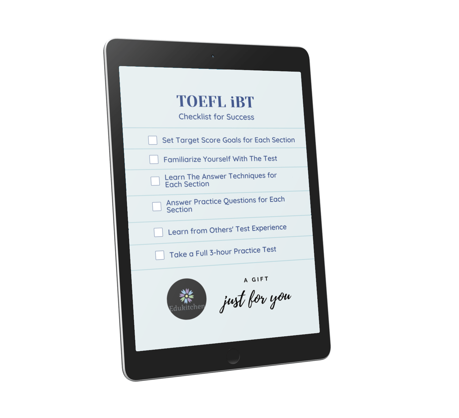 TOEFL iBT checklist guide