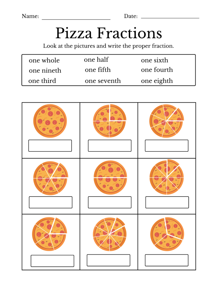 fraction math worksheet