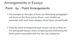 compare and contrast point by point arrangements