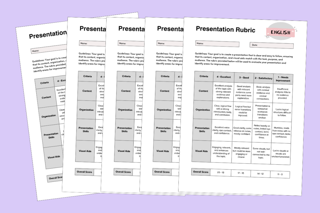 ela rubrics for homeschoolers