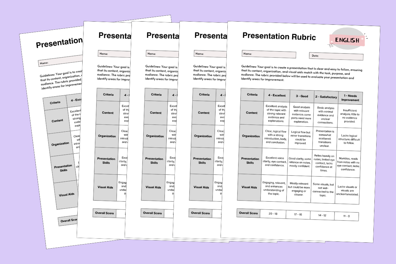 ela rubrics for homeschoolers