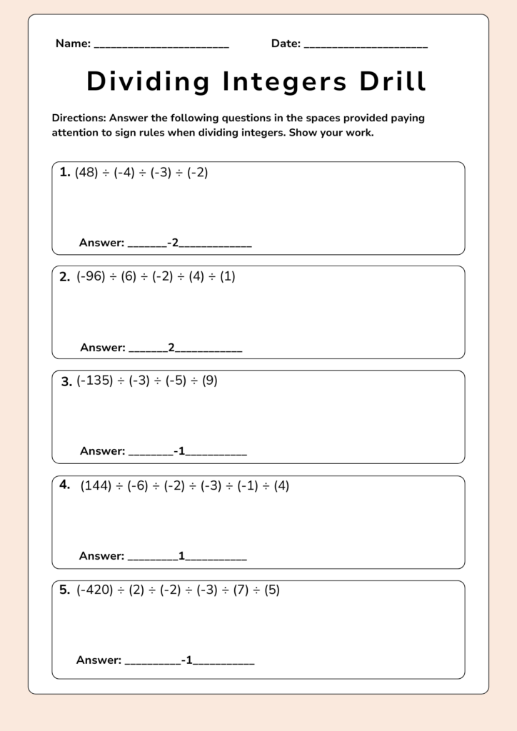 math dividing math worksheets