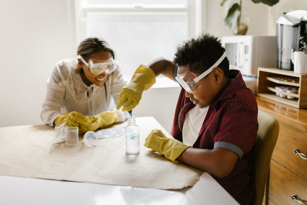 student participation at home with science