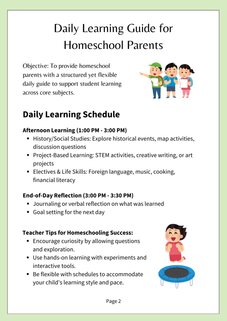 daily learning guide page 2