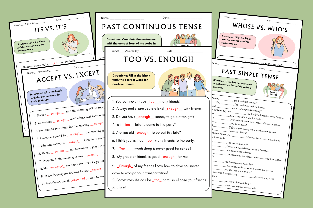 grammer activities featured image